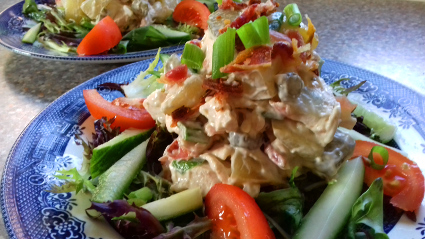 Chicken and Bacon Salad with Gherkins