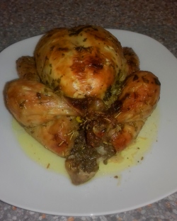Garlic Herb Butter Roast Chicken recipe