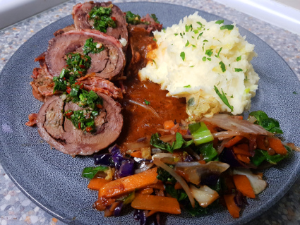Stuffed Lamb Hearts, eat well on universal credit