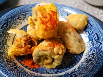 Battered Shaggy Ink Caps recipe, eat well on universal credit