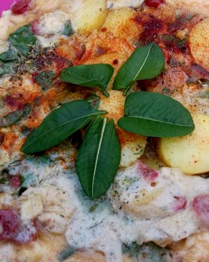 Camp Salami and Potato Frittata